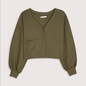 OAK & FORT RIBBED KNIT CARDIGAN - XS